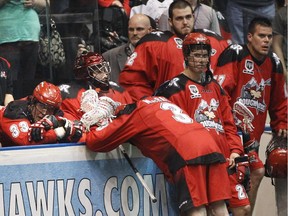 The Calgary Roughnecks bench shows the emotion of losing the Champions Cup final to the Rochester Knighthawks back in May.