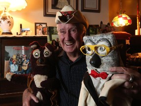 Ron Barge, a.k.a. Buck Shot, with puppets Benny and Clyde, has officially retired from his show, now that his puppeteer has moved to B.C.