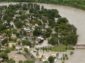 The Bow Crescent area of Bowness as seen from the air Friday June 21, 2013 at the height of the Bow River flooding.