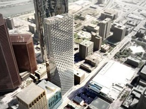 An architect's rendering of the planned Telus Sky tower.