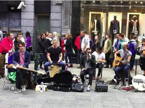 Musicians add to the vibrant fabric of the Dublin streets.