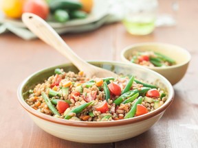 Asian spelt salad uses ancient grain.