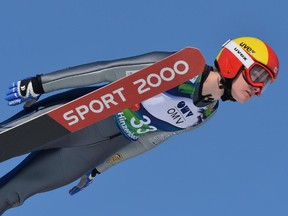 Calgary's Taylor Henrich soars through the air during a World Cup in Hinzenbach, Austria earlier this month. The 19-year-old heads into Thursday's qualfying round at the world championships in Falun, Sweden as a medal contender.
