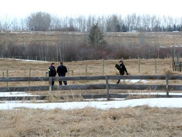 Calgary RCMP investigate a rural property near Carstairs after a fatal home-invasion shooting. The 67-year-old victim drove himself to hospital, where he died on Feb. 23, 2015.