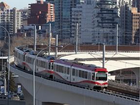 An elevated LRT line, like the one used to hop over the CP tracks along the West LRT, is one of four options being considered for Calgary's future north-central LRT route.