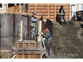 Multi-family construction in the Calgary area eased last month compared to a year ago.