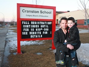 Shane Byciuk fears his son Kyron may not be able to attend Cranston School, across the street from their home, next September. Because of overcrowding, the school is using a lottery enrolment draw. Reader says having two shifts at school would solve the problem.