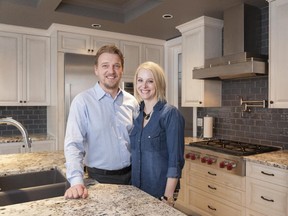 Wotjek and Wendy Lukasiewicz customized a Shane Homes' floor plan considerably by creating an Irish style bar and a main floor media room along with rearranging rooms and bathrooms on the upper floor.