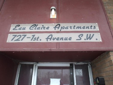 The empty Eau Claire Apartments await demolition as part of the Louise Station project.