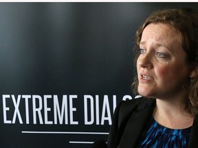 Rachel Briggs, Director of Research and Policy for the UK based Institute for Strategic Dialogue, was photographed at the University of Calgary at the launch of Extreme Dialogue, an online video project designed to prevent violent extremism. The project led by Briggs will be used in schools and colleges across Canada.