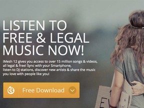There are several sites and services like iMesh, pictured, that allow you to legally download music for free, and much of it is focused on independent or up-and-coming artists.