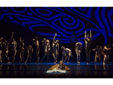 Dancers preform the Fumbling Towards Ecstasy ballet, which follows a woman's life of loves from childhood  romance to mature love, dress rehearsal at the Jubilee Auditorium in Calgary, on February 11, 2015.