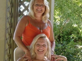 Edna Coulic (seated) committed suicide after she lost hundreds of thousands of dollars to a purported Ponzi scheme. The woman standing is her sister Gloria Lozinski.