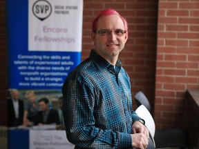 Rod Garossino is the Program Manager with Social Venture Partners Encore Fellows program. He was photographed in the company's office on Thursday February 19, 2015. The Encore Fellowship program matches seasoned professionals who are looking for work with non-profit organizations.