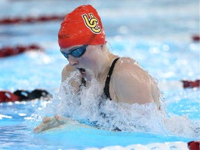 U of C Dinos swimmer Fiona Doyle is leading a young team into the CIS nationals in Victoria, which start on Thursday.