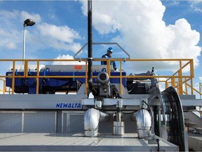 Newalta's centrifugation equipment operating at an oilfield satellite facility in Shaunavon, Saskatchewan.