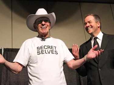The day after his visit to Vulcan, Alberta, Leonard Nimoy, was "white hatted" by Calgary Mayor Dave Bronconnier at the Stampede Grounds during the Comic and Entertainment Expo.