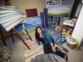 Sunday, May 26, 2013. (JESSICA BURTNICK)Painter Billie Rae Busby in her Calgary studio.