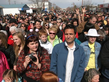 The main street was packed as Leonard Nimoy visited Vulcan, AB. on April 23, 2010.