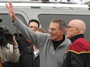Actor Leonard Nimoy was met by Mayor Tom Grant as he made an appearance in Vulcan, AB. on April 23, 2010