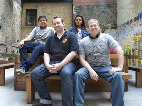 Left to right:  Shrad Rao, CEO, Wagepoint; Darryl Hunter, Owner, Zoup KW; Leena Thampan, CMO, Wagepoint; Ryan Dineen, COO, Wagepoint