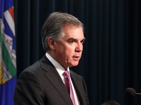 Alberta Premier Jim Prentice during a news conference in Calgary on Friday, March 20.