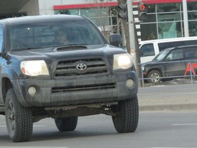 Police released this image in an effort to get public tips on a man and a woman sought for truck thefts in south Calgary.