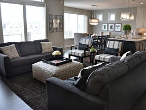 The great room in Coco Homes' Provence show home in Cimarron, in Okotoks.