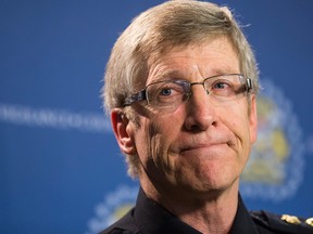 Rick Hanson, announcing his retirement as Calgary police chief in February