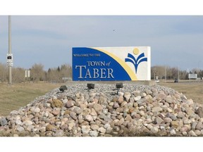 A highway sign is shown in Taber, Alberta on Friday March 13, 2015.