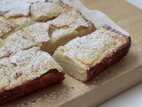 Custardy Apple Squares made from a recipe in Dorie Greenspan's new book, Baking Chez Moi.