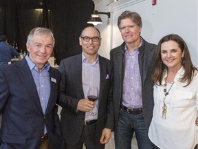 Pictured, from left at the CP Rail hosted Avalanche Canada's benefit on March 5th are Avalanche Canada's Gordon Ritchie with FirstEnergy's John Chambers and Eaglewood Energy's Brad Hurtubise and his wife Lorelei.