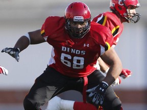 University of Calgary Dinos offensive lineman Sukh Chungh impressed plenty of scouts at the CFL combine in Toronto on the weekend.