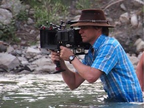 Patrick McLaughlin, shown here shooting filmmaker Matt Embry's documentary  Hell or High Water: Rebuilding the Calgary Stampede, won a Canadian Screen Award for the Vancouver documentary, Everything Will Be.