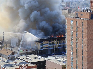 Melissa Craig sent in these photos of a massive fire that broke out in Mission in Calgary on Saturday, March 7, 2015. The blaze fully engulfed a condo complex that was under construction.