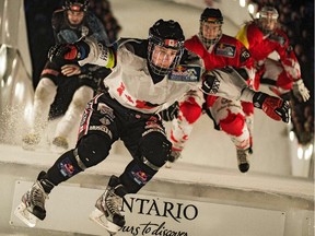 Calgary firefighter Kyle Croxall has competed in Crashed Ice competitions for seven years, winning the overall title in 2013.