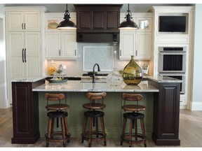 The kitchen in Astoria Custom Homes' new show home in the award-winning community of Watermark at Bearspaw.