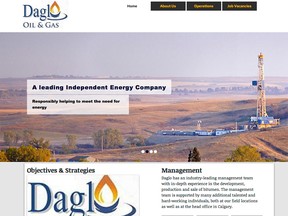 A website for what Service Alberta says is a  fictitious business called Daglo Oil & Gas Co.  which has been offering employment for a fee paid in advance.