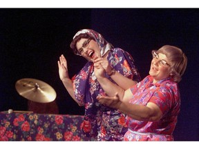 Dianne Potts, left, as Marucia and JoAnn Waytowich as Ivanka in Ivanka Chews The Fat at the Lunchbox Theatre in 2000.