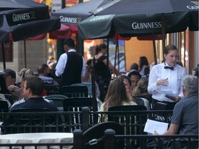 The afternoon crowds of diners and drinkers on the Stephen Avenue outlets.