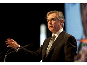 Premier Jim Prentice  talks to the spring convention of the Alberta Association of Municipal Districts and Counties on March 18, 2015, in Edmonton.