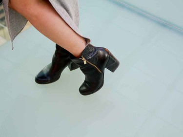 Once again, a pair of black booties proves to be the  perfect choice.