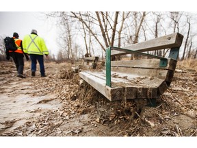 Mikaela MacKenzie/ Calgary Herald CALGARY, AB --MARCH 23, 2015 -- Lots of debris still needs to be cleaned up at the Inglewood Bird Sanctuary in Calgary on Monday, March 23, 2015.  The bird sanctuary has been slow to recover front the 2013 floods because of how sensitive the construction must be of the wildlife and habitat - they are not expecting to fully reopen until at least the spring of 2016. (Mikaela MacKenzie/Calgary Herald) (For  story by Eva Ferguson) 00063648A SLUG: Hospice
