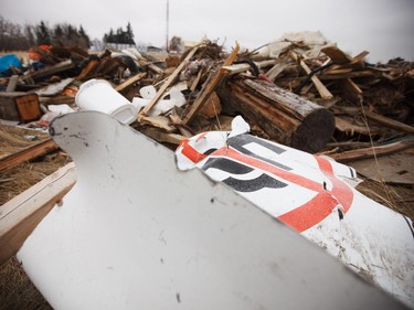 Garbage  was sorted and dumped in a pile at the Inglewood Bird Sanctuary.