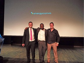 Justin Robinson, Sylvester Ndumbi and Matt Keay, the Calgary filmmakers behind Pipeline Wars: A Burning Debate About Our Future.  Courtesy, EnergyConvo.