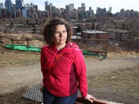 Lori Beattie enjoys a walk along McHugh Bluff above Sunnyside. She has written a strolling guide called Calgary's Best Walks and was taking the Herald on a tour of one of her favorites.
