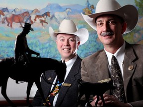 Retiring Calgary Stampede CEO Vern Kimball, left and his replacement Warren Connell.