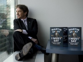 Canadian actor and comedian Martin Short poses for a photograph for his new book "I Must Say: My Life as a Humble Comedy Legend" in Toronto on Friday, November 7, 2014.