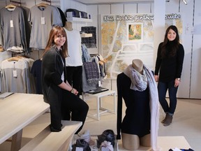 Sarah Hutchings, shop director and Tara Ikebuchi, junior shop director were photographed in the the Kit and Ace store on 17th Avenue S.W.