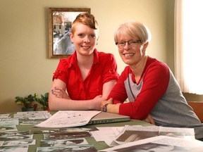 Volunteer researcher Donna Maxwell, right, and her niece Clarice Maxwell have been working to help match photographs with Canadian soldiers buried in the Holten War Cemetery in Holland. They were photographed on March 18, 2015.